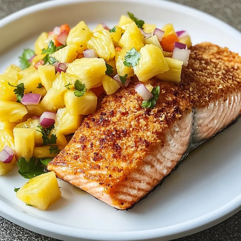 Coconut Crusted Salmon with Pineapple Salsa