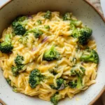 Creamy One-Pot Broccoli Cheddar Orzo