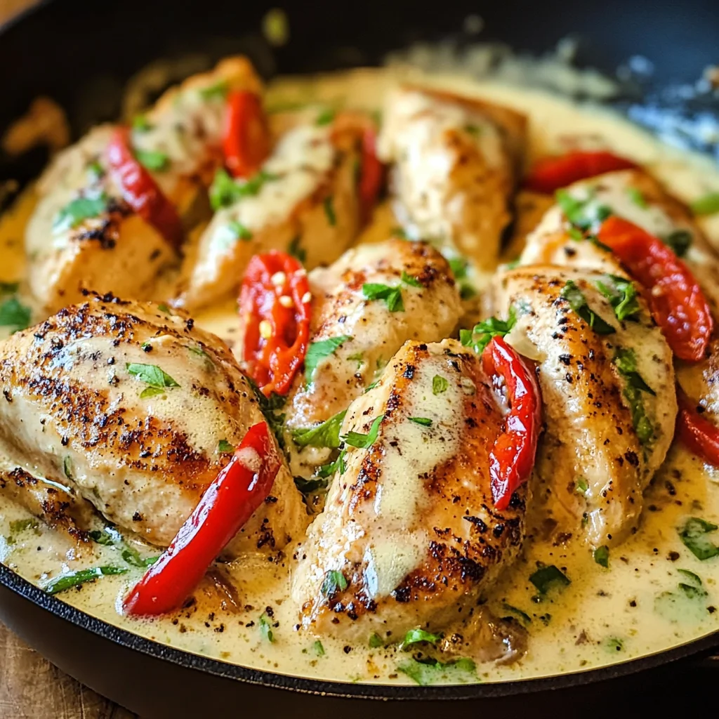 Creamy Pepperoncini Chicken Skillet Recipe - Quick & Easy