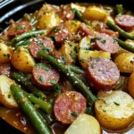 Crockpot Kielbasa and Green Beans