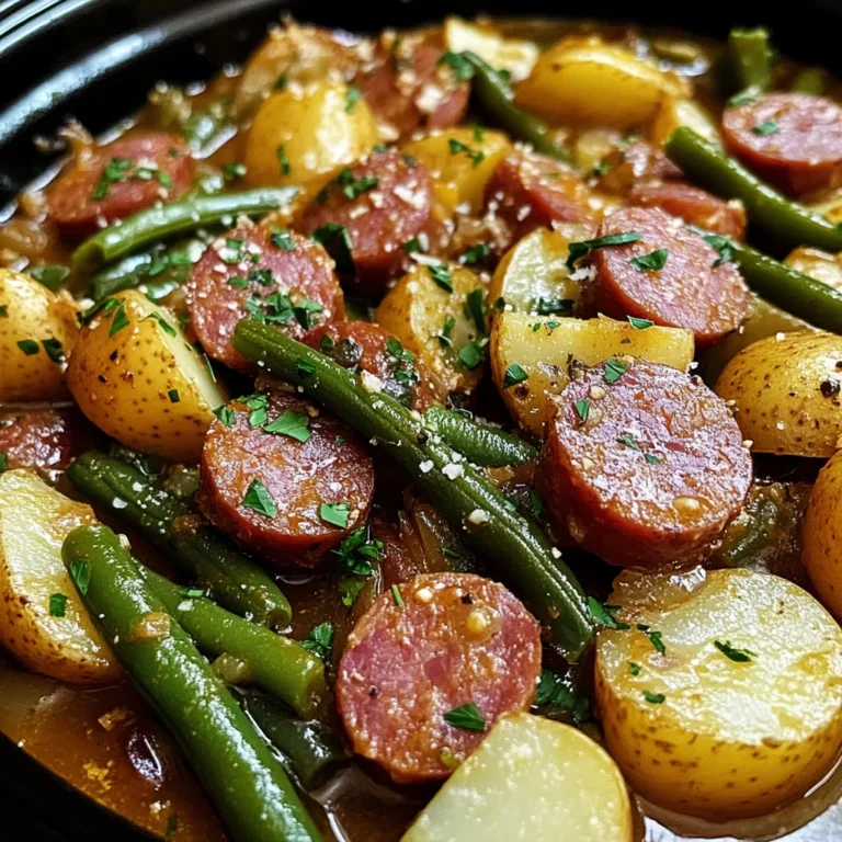 Crockpot Kielbasa and Green Beans