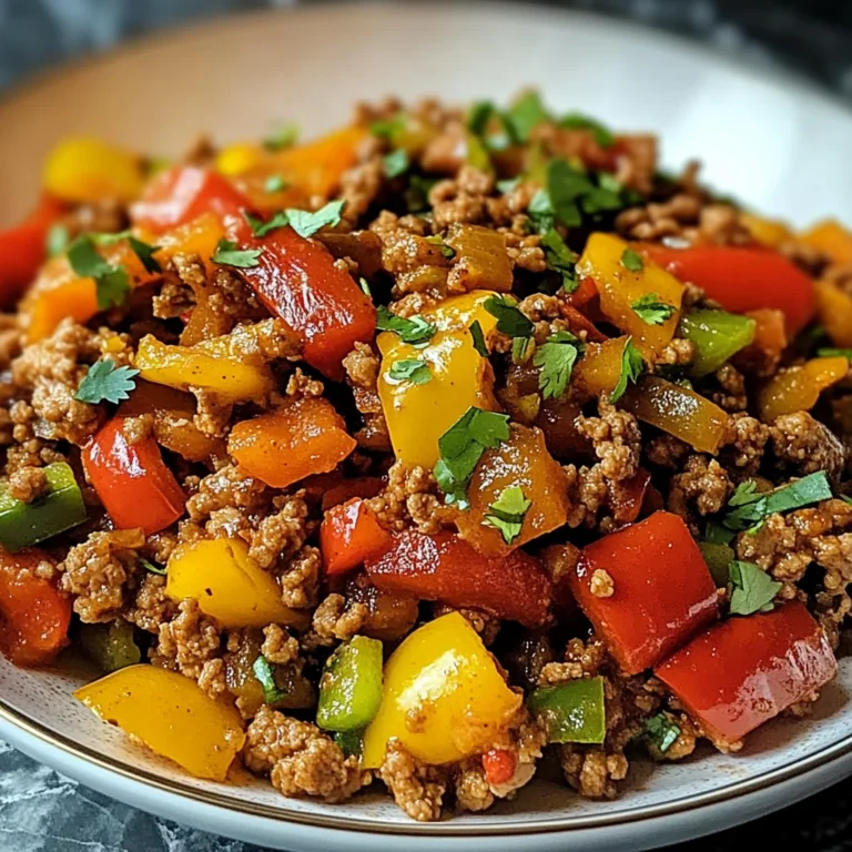 Ground turkey and peppers