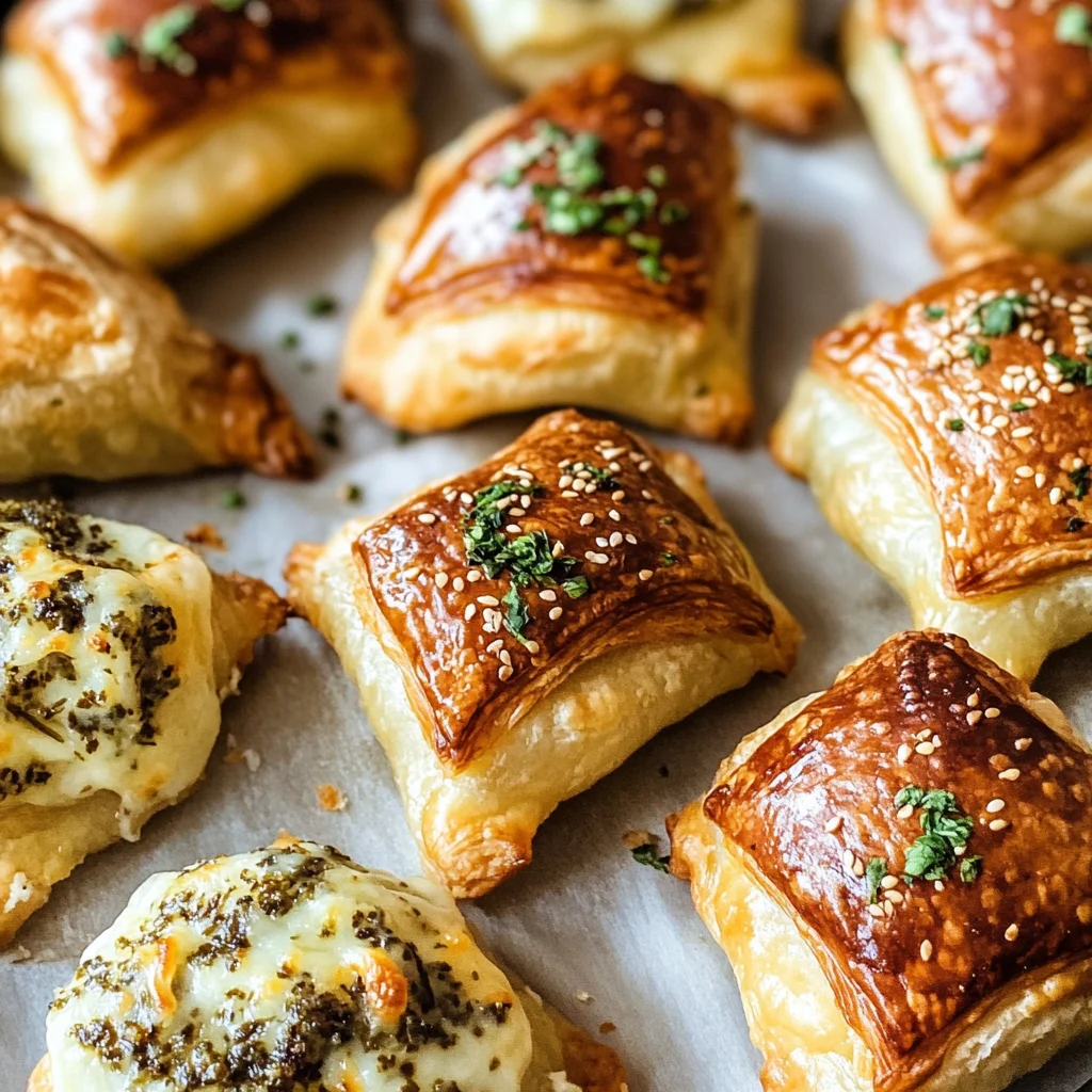 Herb and Cheese Stuffed Puff Pastry Bites