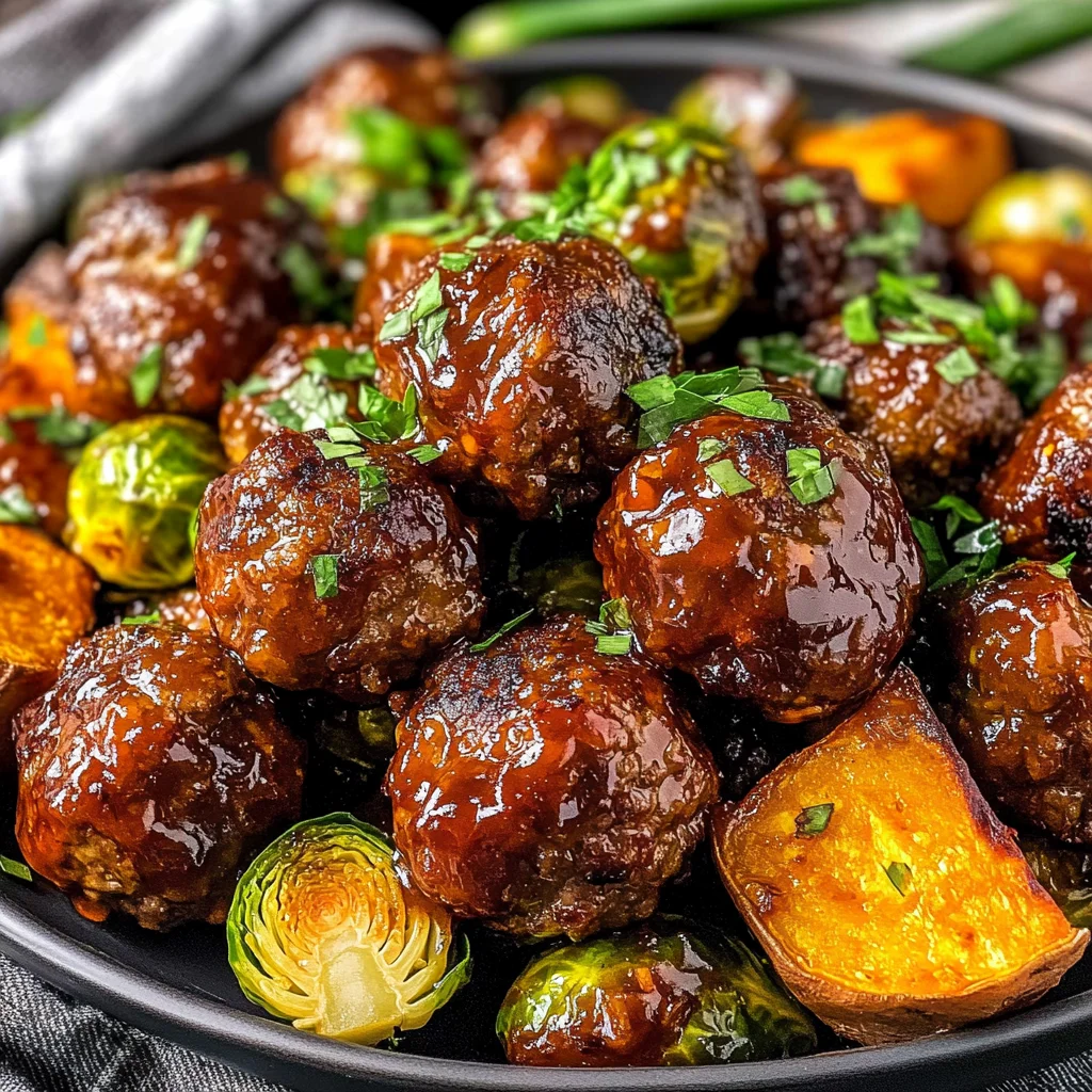 Korean BBQ Meatballs and Vegetables