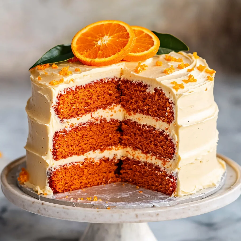 Orange Velvet Cake with Orange Cream Cheese Frosting