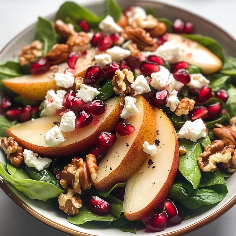 Pear, Pomegranate and Spinach Salad