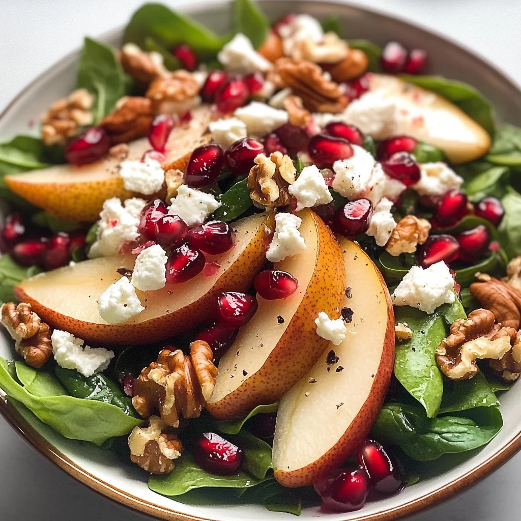 Pear, Pomegranate and Spinach Salad