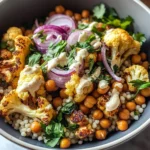 Roasted Cauliflower Salad with Tahini, Chickpeas & Pearl Couscous