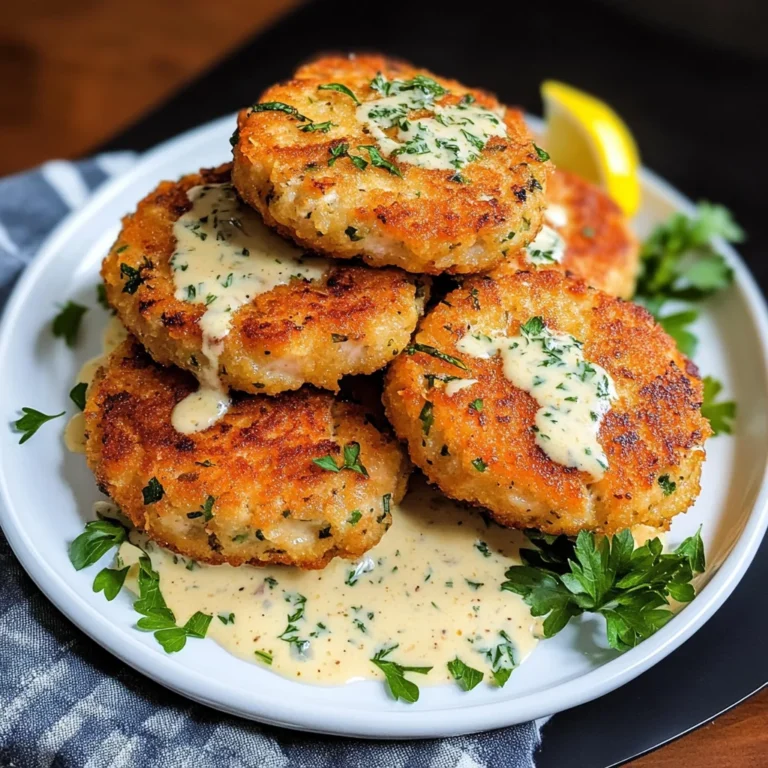 Salmon Patties with Creamy Lemon-Garlic Sauce