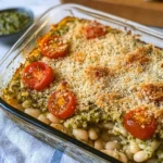 White Bean and Pesto Bake