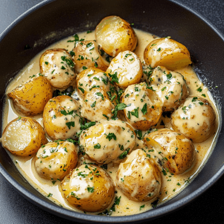 Creamy Garlic Sauce Baby Potatoes