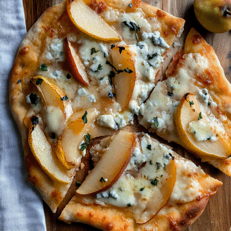 Pear and Gorgonzola Flatbread Recipe | Elegant Dinner Idea