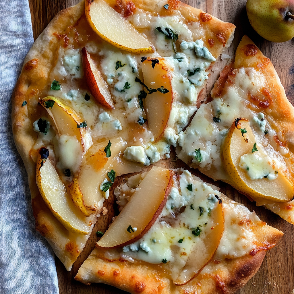 Pear and Gorgonzola Flatbread Recipe | Elegant Dinner Idea