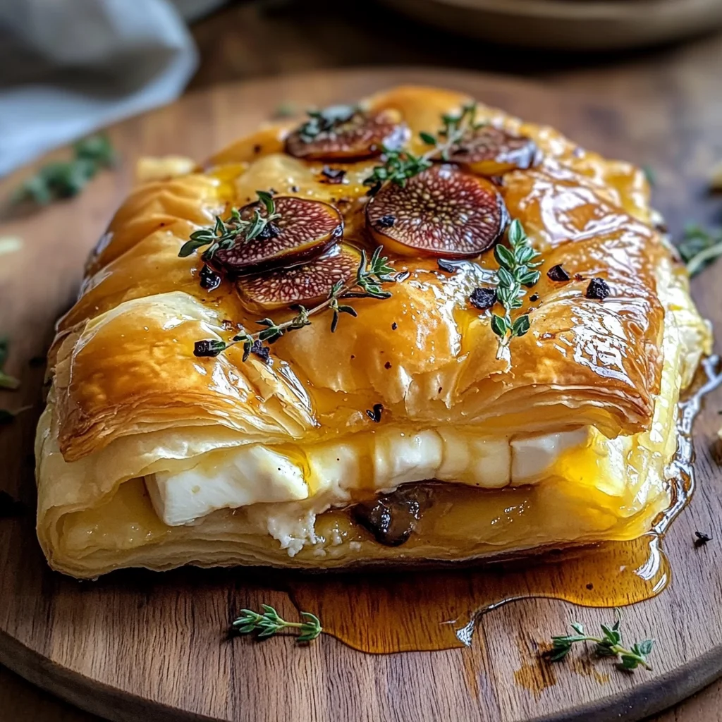Baked Brie in Puff Pastry with Honey and Fig