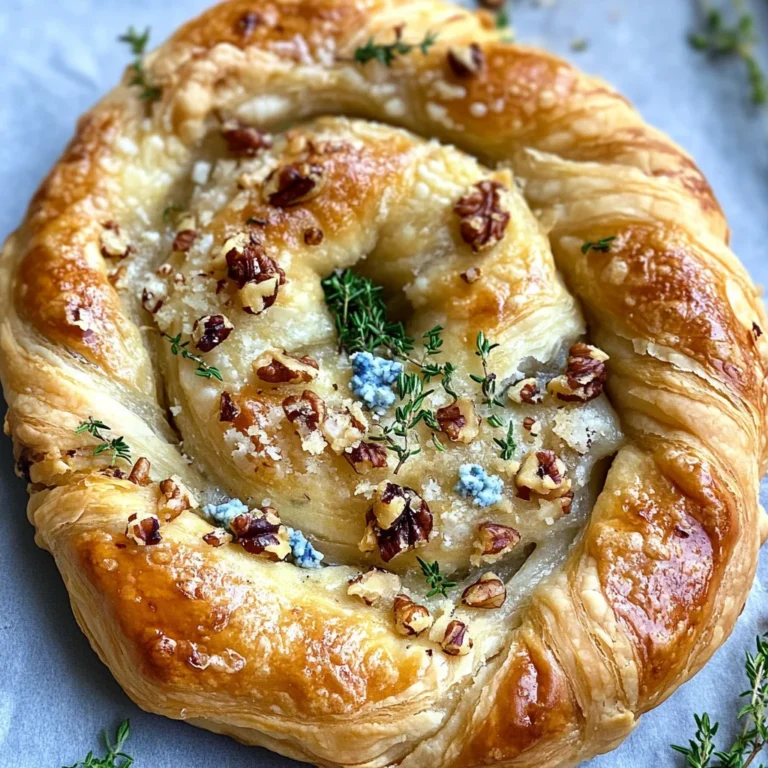 Blue Cheese Walnut Thyme Puff Pastry Twirl Recipe