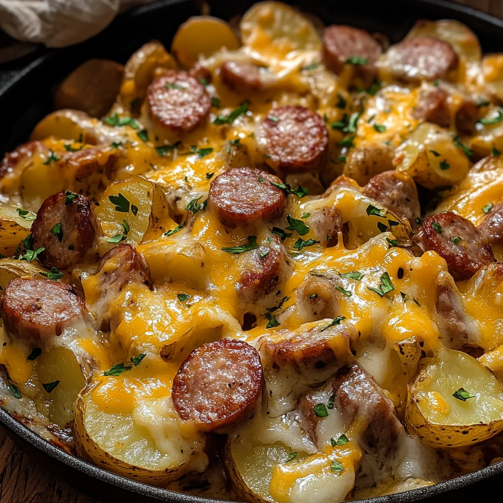 Cheesy Ranch Potatoes and Smoked Sausage