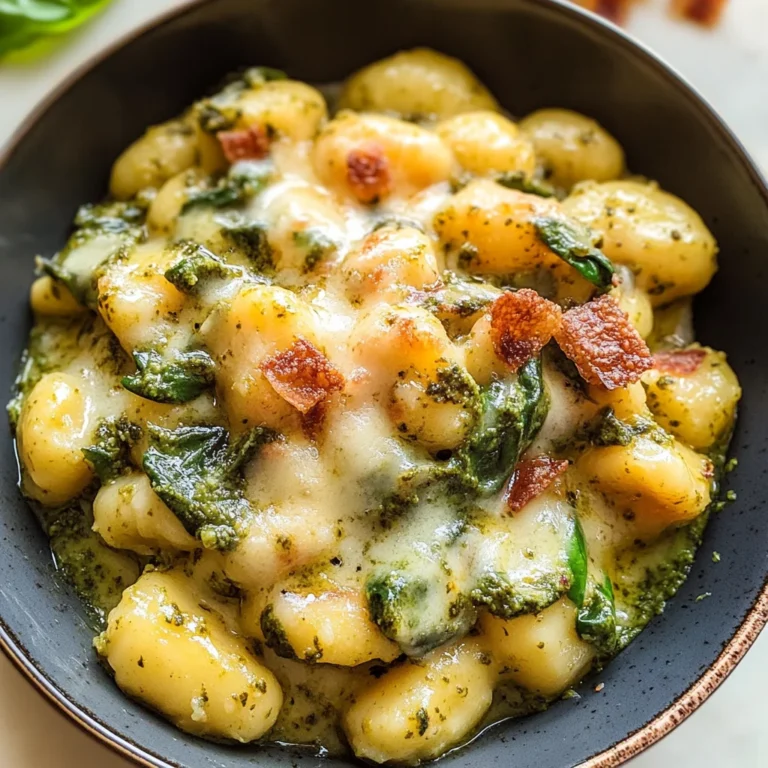 Creamy Pesto Gnocchi with Spinach and Artichokes