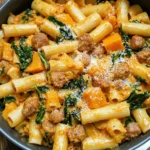 Creamy Rigatoni with Butternut Squash and Spicy Sausage Recipe