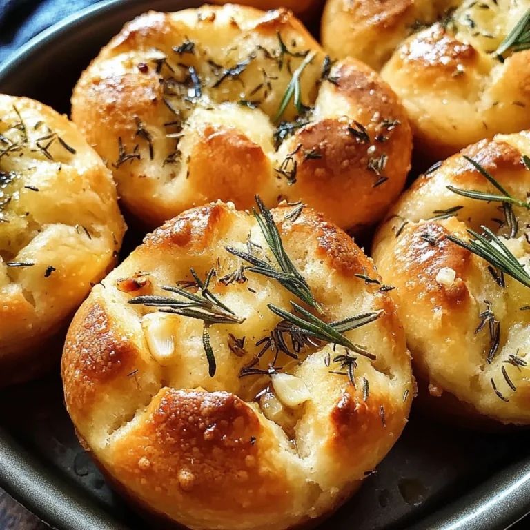 Easy Garlic Rosemary Focaccia Muffins