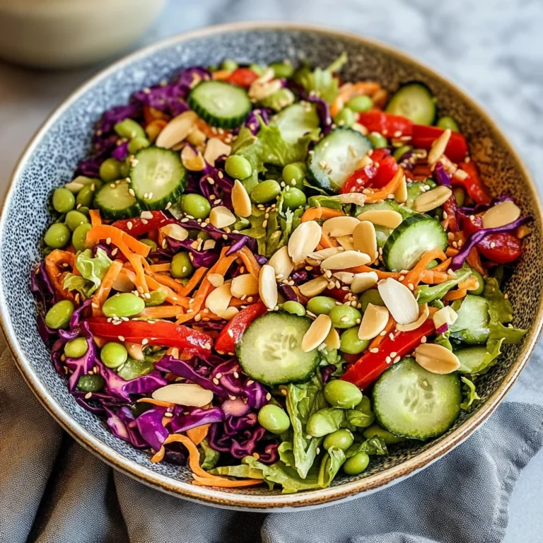 Edamame Crunch Salad with Sesame Cashew Lime Dressing