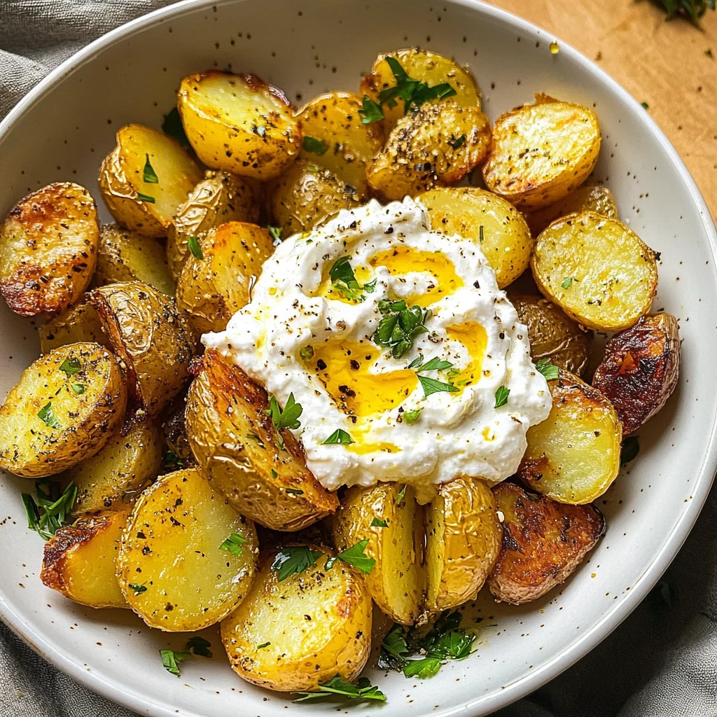 Greek Roasted Potatoes with Whipped Feta