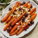 Maple roasted carrots with cranberries