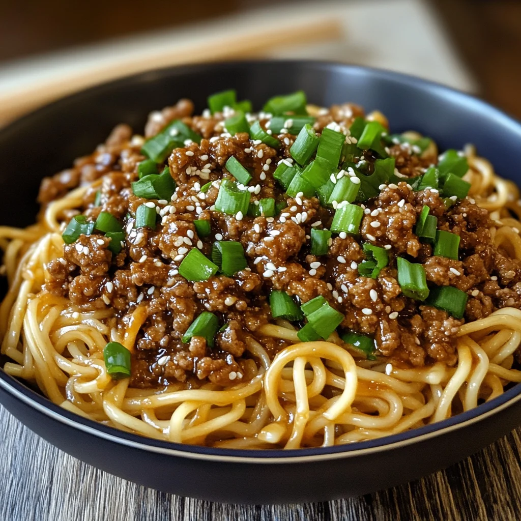 Mongolian Ground Beef Noodles