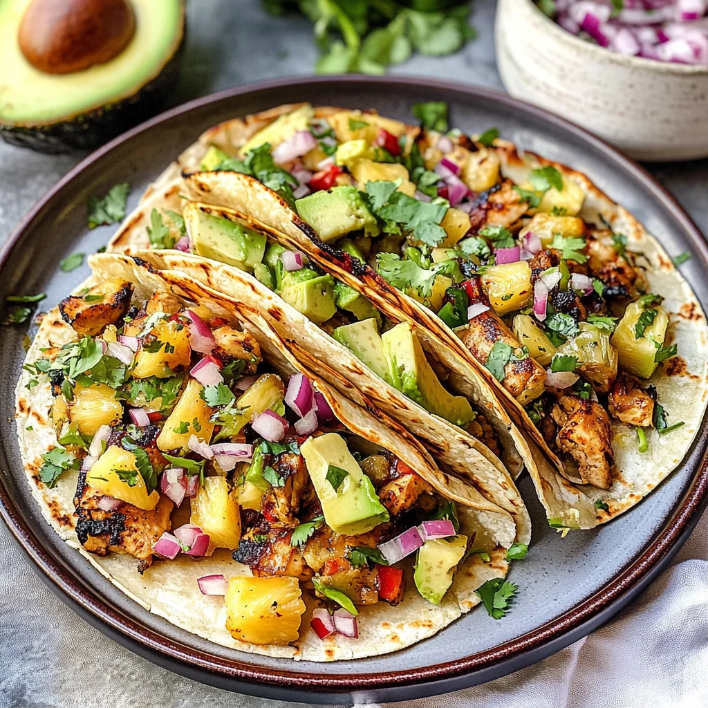 One-Pan Chicken and Pineapple Tacos