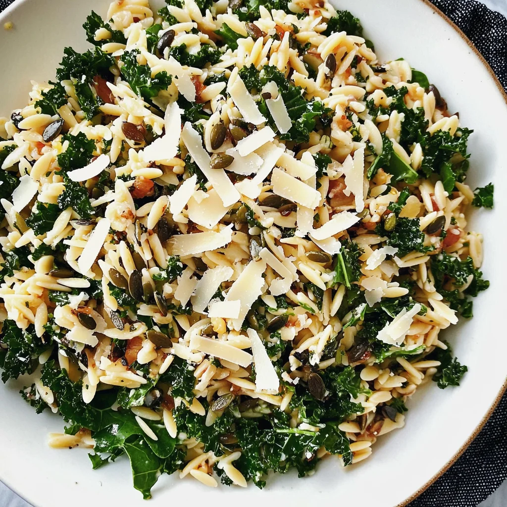 Orzo Kale Salad with Lemon Vinaigrette