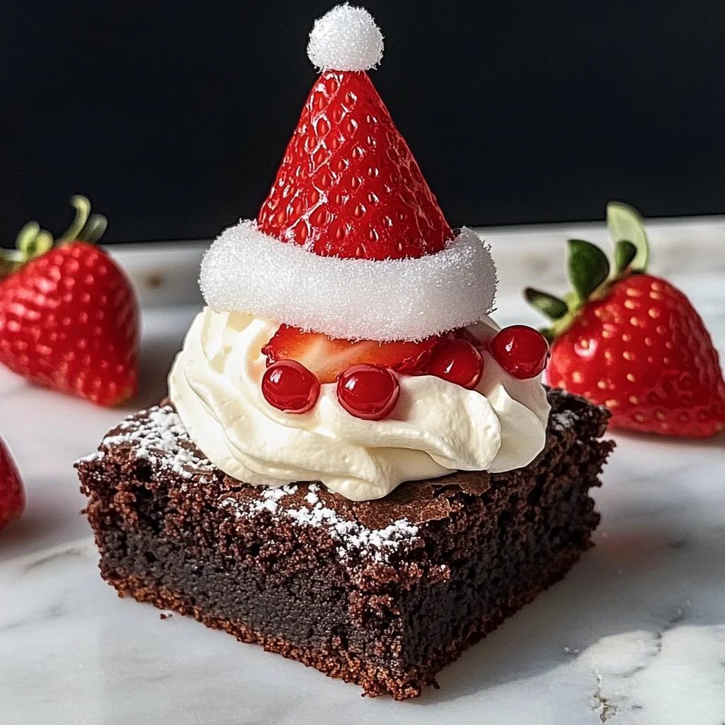 Santa Hat Brownies