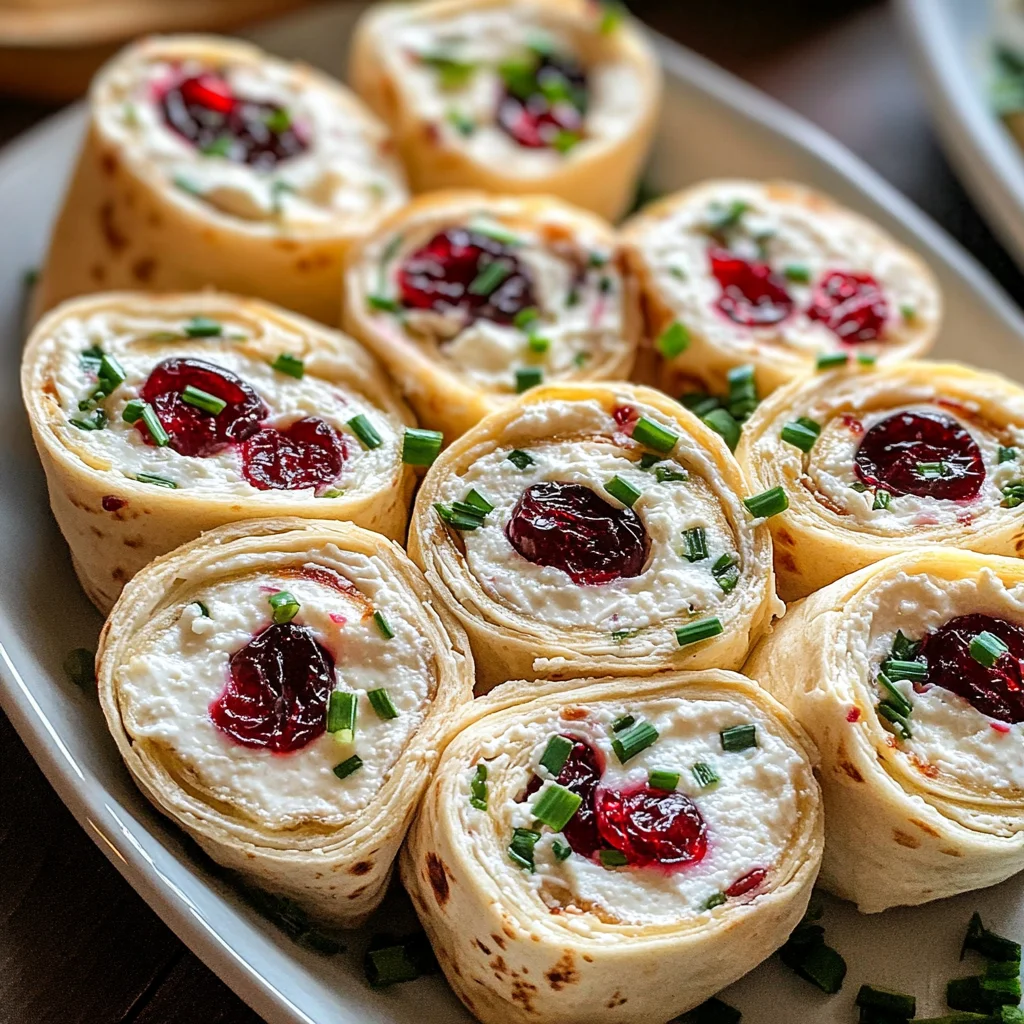 Savory Christmas Cranberry Roll Ups