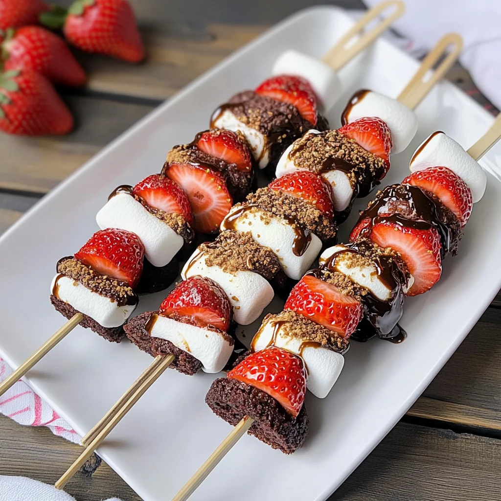 Strawberry Brownie Kabobs