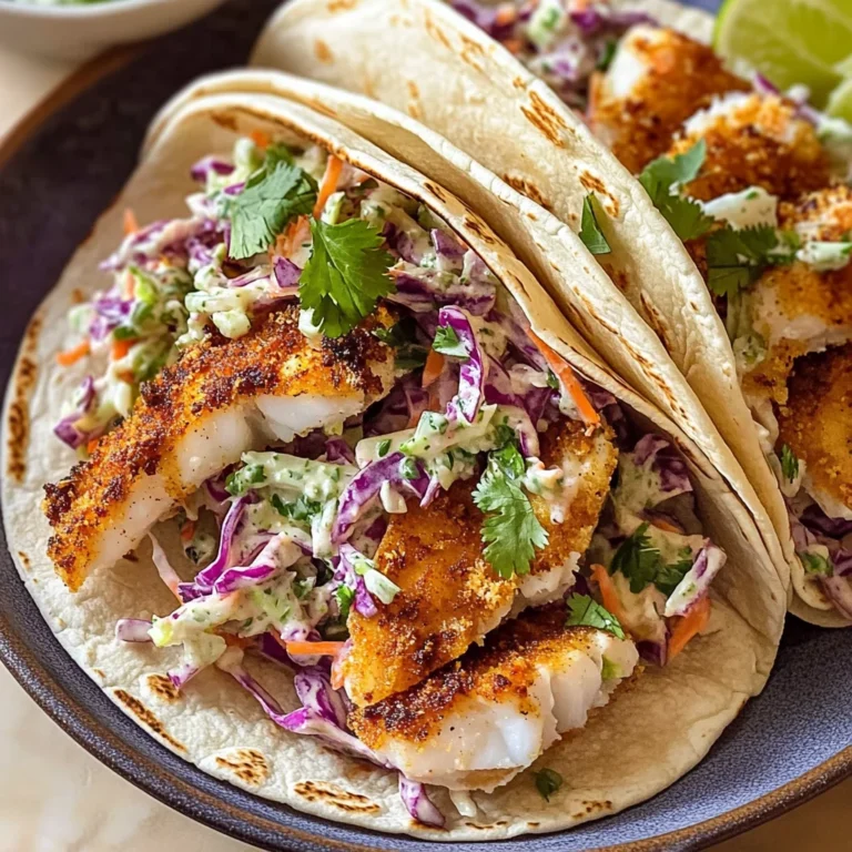 Air Fryer Fish Tacos with Cilantro Lime Slaw