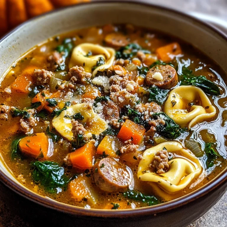 Autumn Tortellini Soup with Sausage
