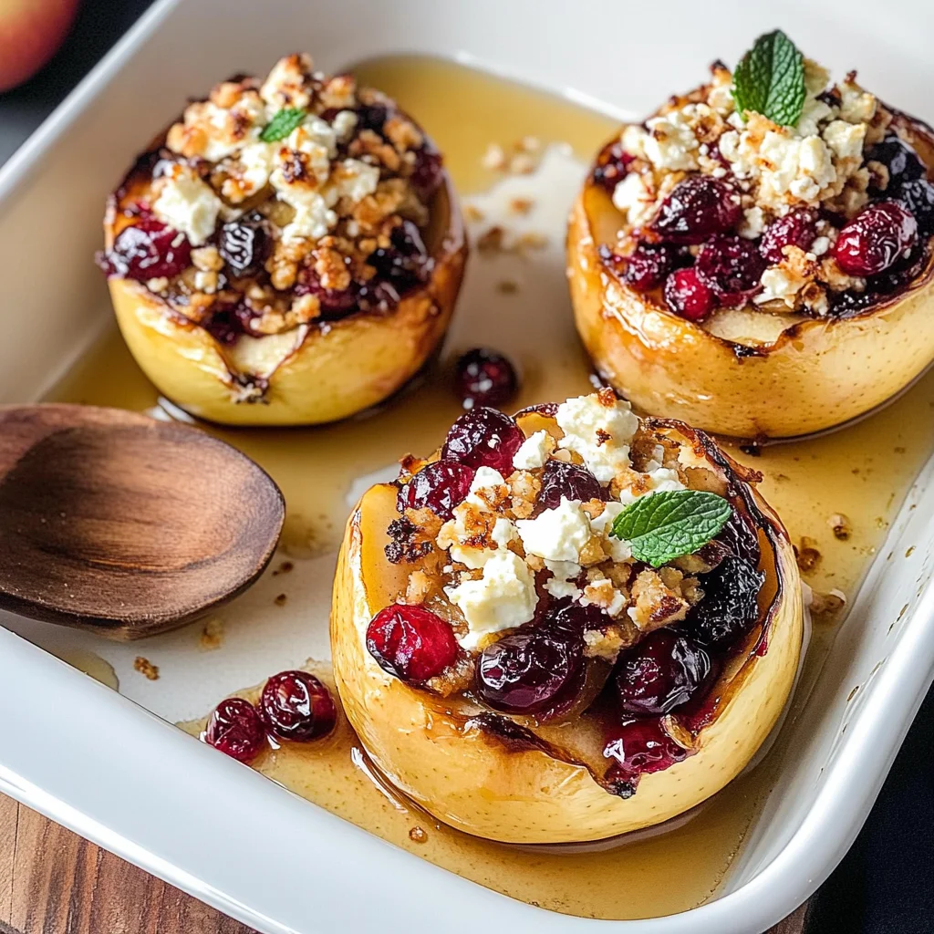 Baked Apples with Feta, Honey, and Cranberries: A Sweet and Savory Delight