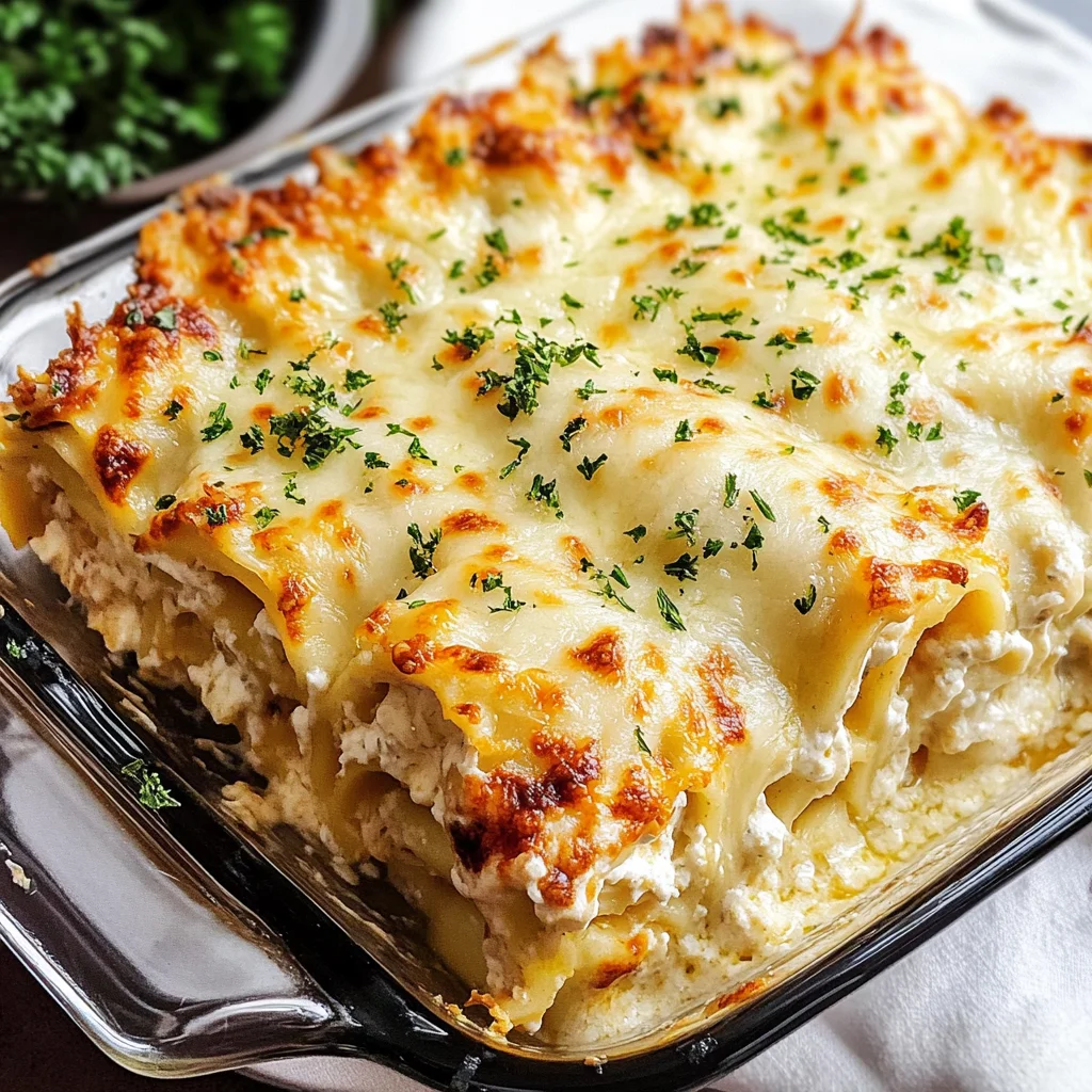 Chicken Alfredo Lasagna Rolls