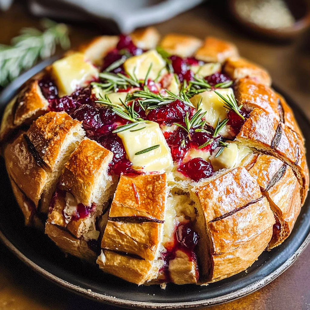 Cranberry Brie Sourdough Pull-Apart Bread Recipe
