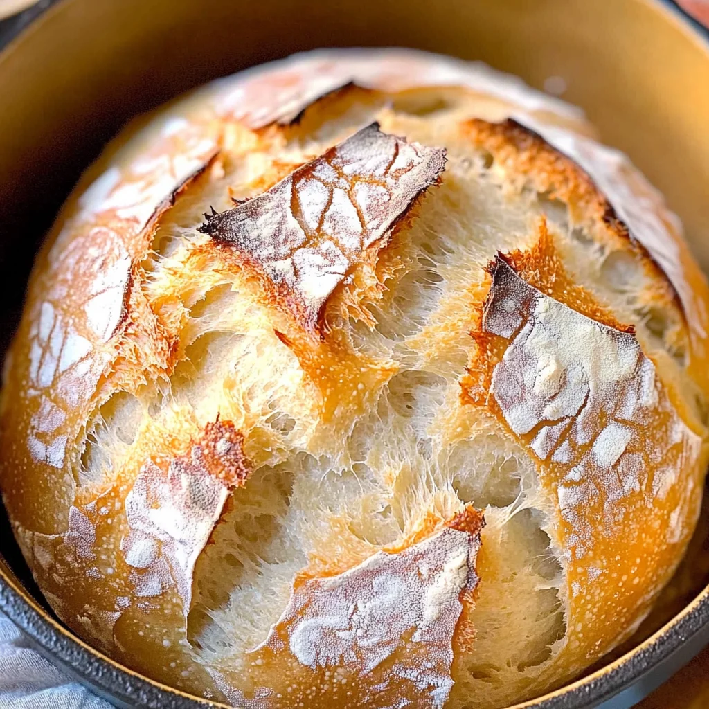 Dutch Oven No Knead Crusty Bread