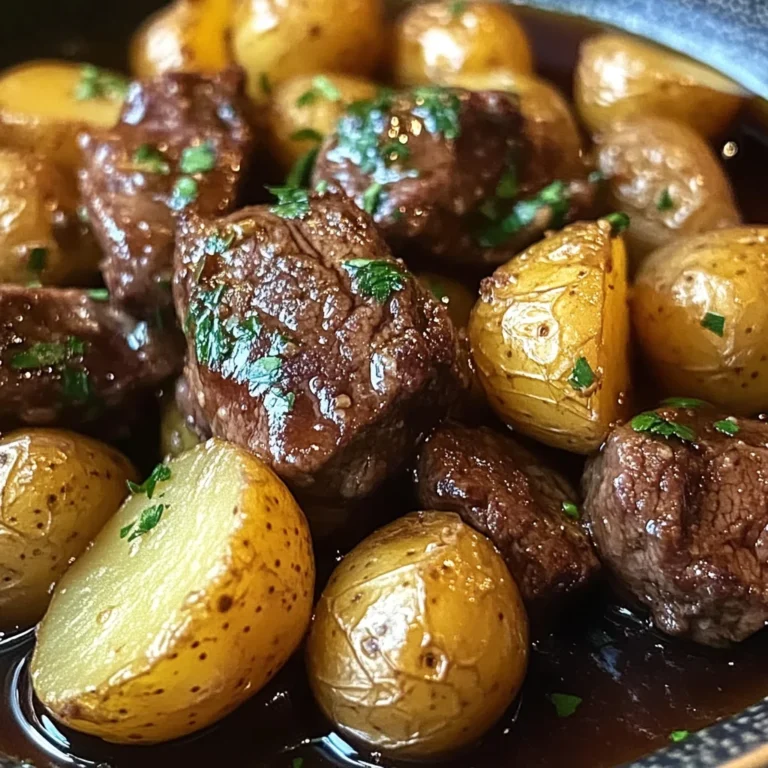 Garlic Butter Beef Bites with Potatoes