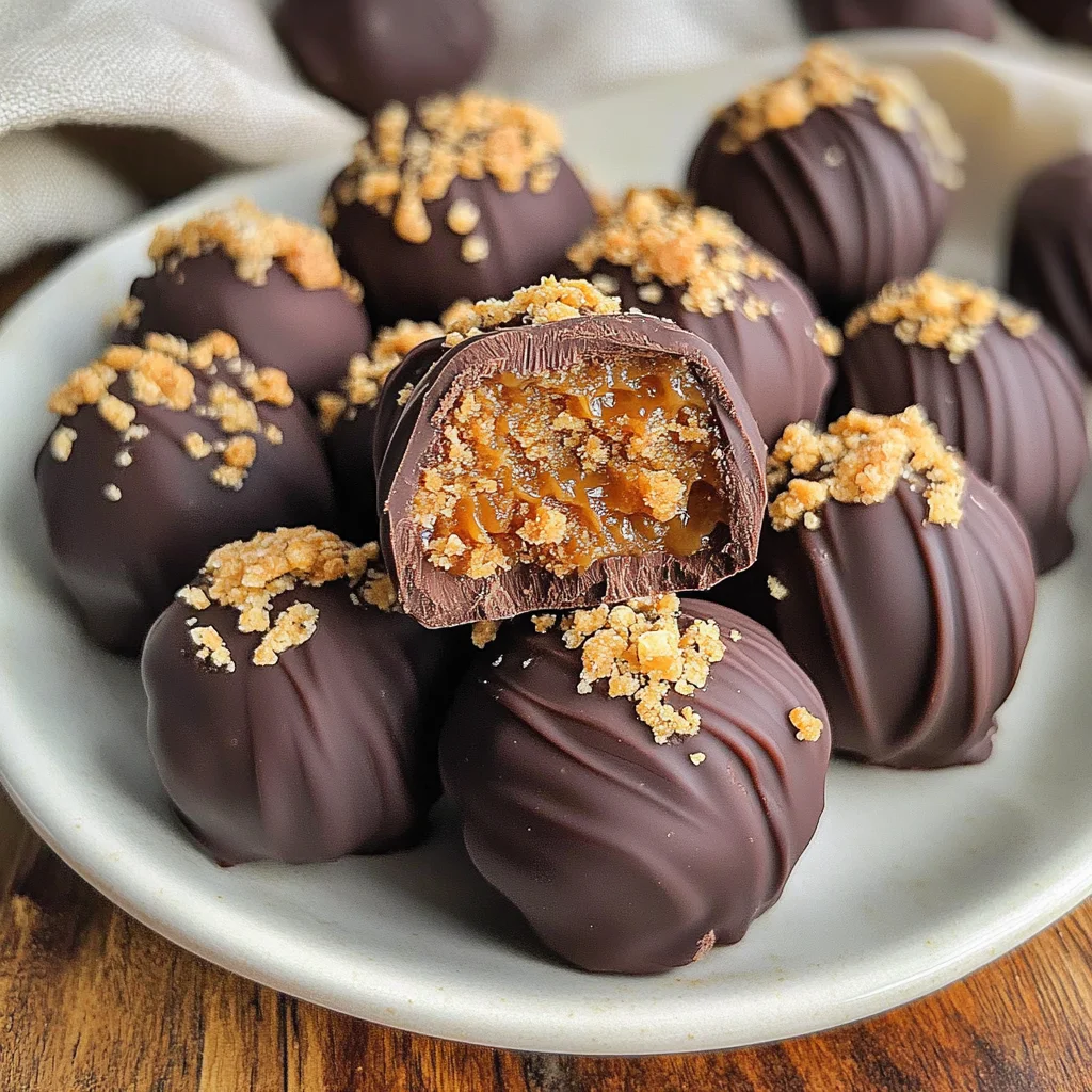 No Bake Caramel Crunch Butterfinger Truffles Recipe