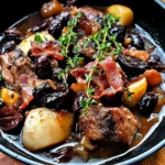 Pork Stew with Bacon, Apples, and Prunes