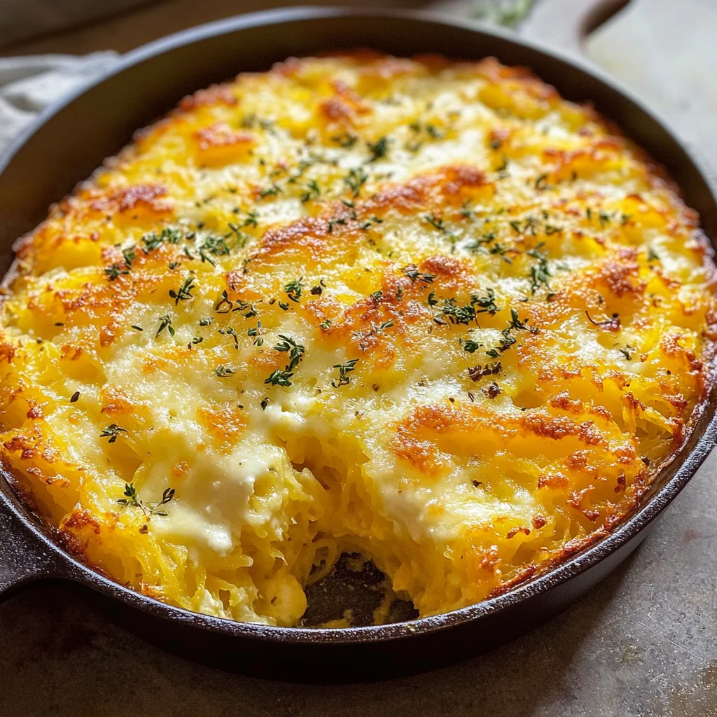 Creamy Spaghetti Squash Au Gratin