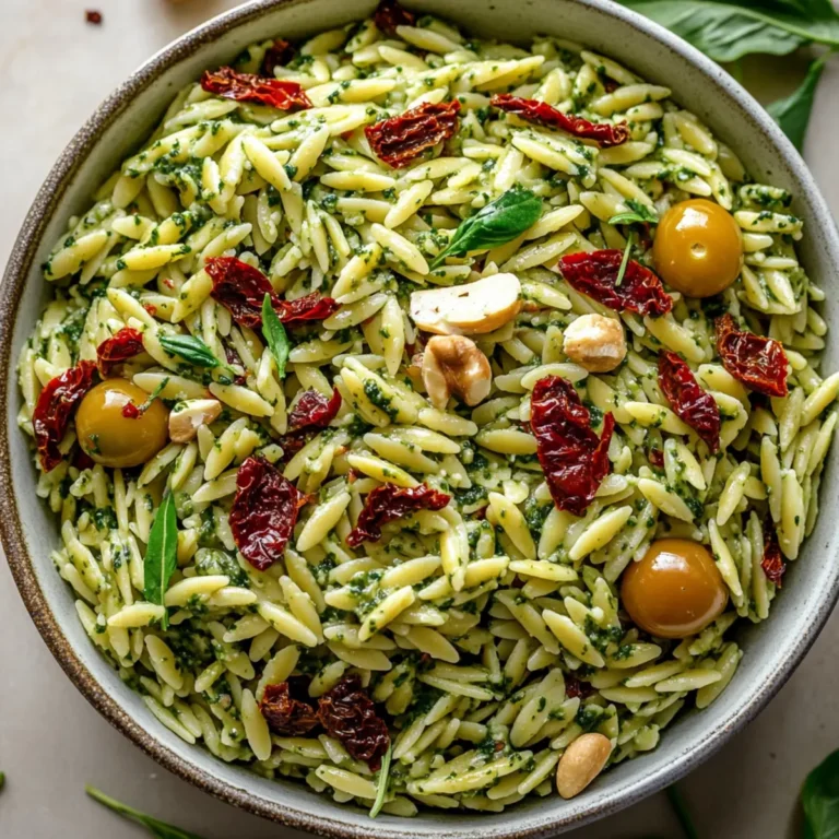 Pesto Orzo Salad With Sundried Tomatoes Dairy Free