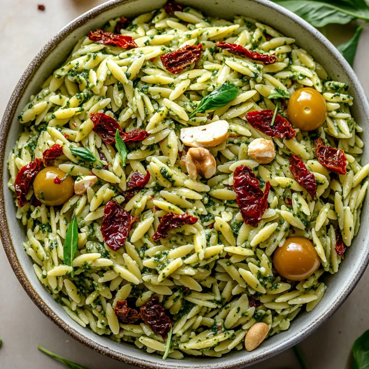 Pesto Orzo Salad With Sundried Tomatoes Dairy Free