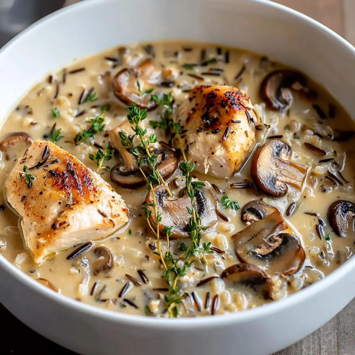 Creamy Mushroom Chicken And Wild Rice Soup