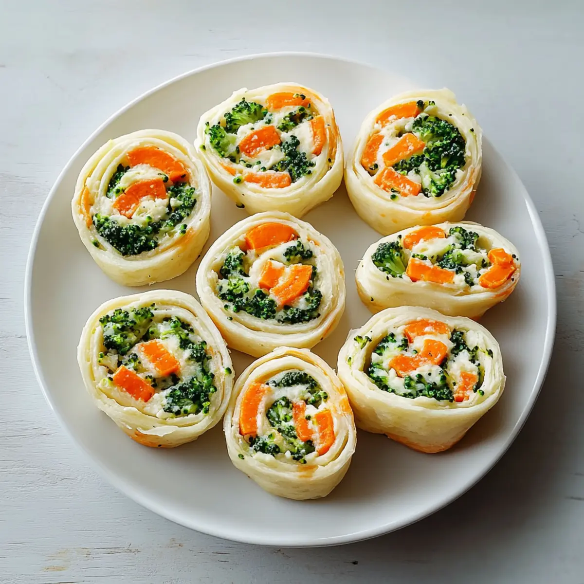 Vegan Veggie Pinwheels With Broccoli And Carrots