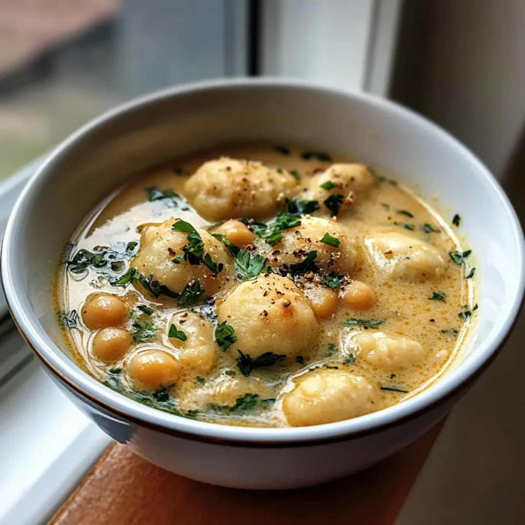 Creamy Chickpea Dumpling Soup That Feels Like a Warm Hug in a Bowl