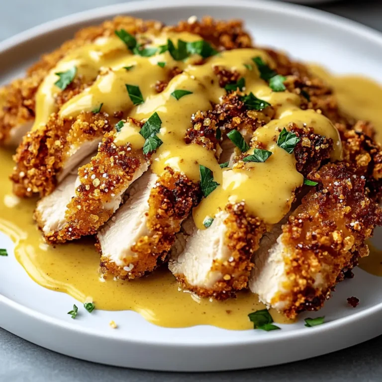 Pretzel Crusted Chicken With Cheddar Mustard Sauce