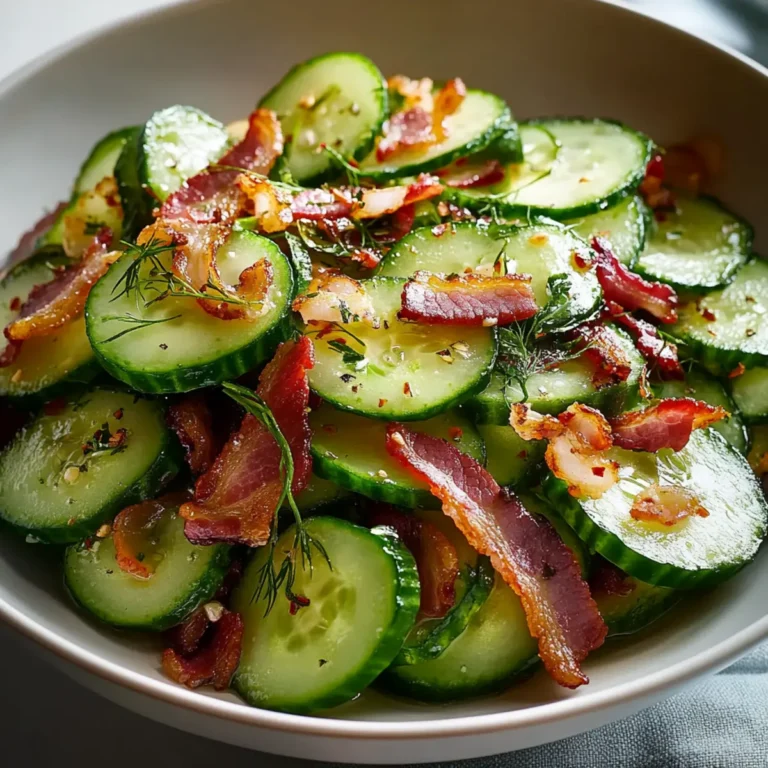 Crunchy Cucumber Salad with Beef Bacon