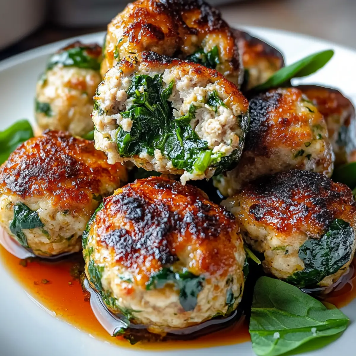 Spinach Garlic Meatballs Recipe